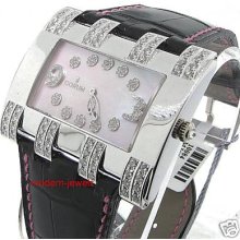 Corum Horizontal 18k White Gold Ladies Diamond Watch