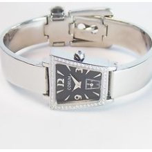 Corum Trapeze Diamond Ladies Black Dial Bangle Bracelet Watch Retail $3695