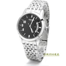 Couple Watches Stainless Steel Band Quartz Calendar Watch Men's Watch