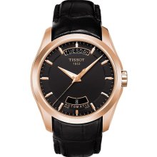 Couturier Men's Black Automatic Leather Strap Watch T0354073605100