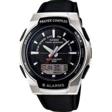 Cpw500h Cpw-500hl-1a Casio Mens Quartz Islamic Prayer Compass Black Resin Watch