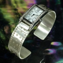 Cuff Watchband- Crystals And Circles With Citizen Eco-drive