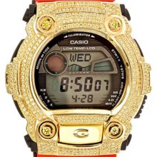 Custom Yellow Bezel Yellow Cubic Zirconia For Casio Digital Watch G-shock G7900