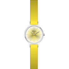 Dakota Watches Yellow Leather Yellow 6033-5 Mid-Size Sunburst Women'S