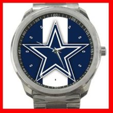 Dallas Cowboys Football Silvertone Sports Metal Watch 32903604