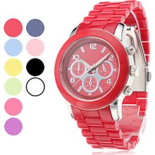 Design Women's Simple Silicone Analog Quartz Wrist Watch (Assorted Colors)