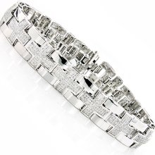 Diamond Bracelets 14K Mens Diamond Cross Bracelet 3.46