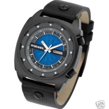 Diesel Blue Dial, Black Leatherstrap Dz1198