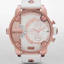 Diesel Dz7271 Sba Analog Rose / Gold-tone/white Leather Watch