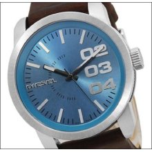 Diesel Ladies Blue Oversized Leather Watch Dz1512 Low Inter. Shipping