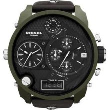 Diesel SBA Chronograph Green Case Leather Mens Watch