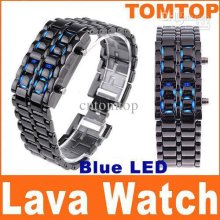 Digital Lava Style Blue Led Iron Samurai Japanese Inspired Sports Fa