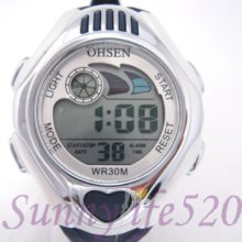 Digital Mutifunction Boy Kid Children Sport Wrist Watch