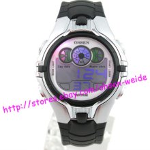 Digital Sport Boys Date Alarm Led Light Waterproof Sport Quartz Watches Ohsen