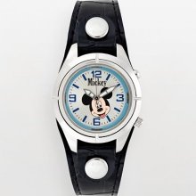 Disney Mickey Mouse Silver Tone Light-Up Watch - Women