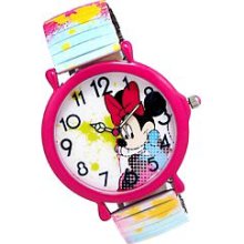 Disney Minnie Mouse Paint Splash Stretch Watch-One Size