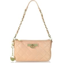 DKNY Designer Handbags, Soft Pink Quilted Leather Shoulder Bag