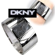 Dkny Ladie's Luxury Logo Bangle Mother Of Pearl Watch Dz4664