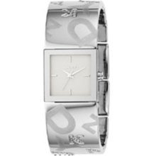 DKNY Women's NY4801 Silver Stainless-Steel Quartz Watch with White Dial