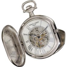 Double Hunter Case Pocket Watch w Matching Curb Chain