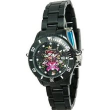 Ed Hardy Ladies Watch Edvpbk With Black Dial And Black Plastic Bracelet