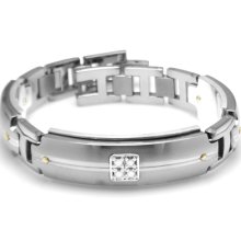 Edward Mirell Royale Gray Titanium and Diamonds Bracelet