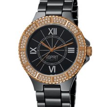 EL101322F09 Esprit Pure Black Quartz Ladies Fashion Dress Watch