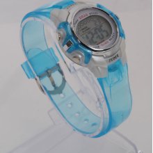 Elegant Digital Display Led Electronic Sport Silicone Band Wrist Watch Blue