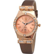 Elegant Women Ladies Watch Roman Numbers Calendar Quartz Light Hands 91066