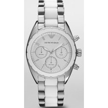 Emporio Armani Chronongraph Steel and Silicone Ladies Watch AR5940