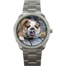 English Bulldog Sport Metal Watch Gift model 30248197 - Gun Metal