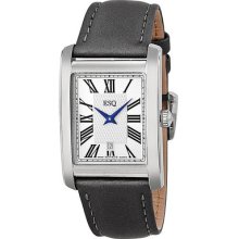 Esq Filmore White Dial Stainless Steel Grey Satin And Leather Ladies Watch