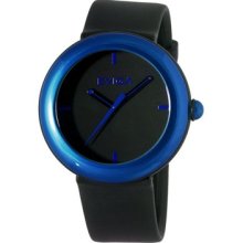 Eviga Cirkle Men's Watch in Black with Blue Bezel