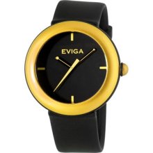 Eviga Cirkle Men's Watch in Black with Yellow Bezel