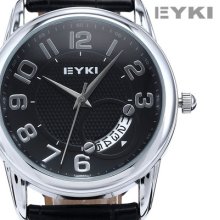 Eyki Fashion Vogue Date Display Steel Mens Japan Movment Quartz Wrist Watch Usts