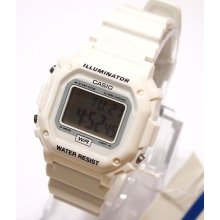 F-108whc-7 Casio Chronograph Back Light Alarm Unisex White Watch 100% Original