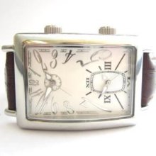 Factory Sample 'double Time' White Dial Gents N.o.s. Watch Running