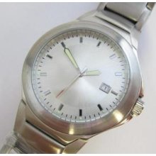 Factory Sample Gents Stainless Steel Date At 3 N.o.s. Watch