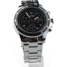 Fashion Auto Mechanical Steel Wrist Watch Black Dial