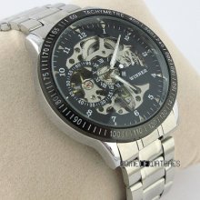 Fashion Avant Garde Mechanical Transparent Case Back Casual Wrist Watch