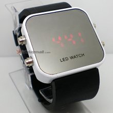 Fashion Digital LED Wrist Watch with Silicone Band (Black)