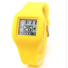 Fashion Jelly Candy color Sports Watch yellow