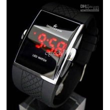 Fashion Led Digital Display Watch Watches With Pu Leather Band Strap