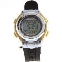 Fashion Man LED Digital Date Silicone Wristwatch Wrist Watch Quartz Clock Yellow