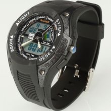 Fashion Men E7111 Date Waterproof Sport Diving Digital Quartz Wrist Watch Black