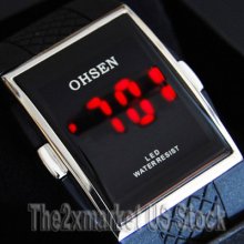 Fashion Perpetual Calendar Led Display Stainless Mens Gift Sport Wrist Watch