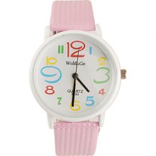 Fashion PU Band Quartz Wrist Watch For Women(Pink)