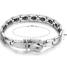 Fashion Stainless Steel Bracelet Gs977 16 Grains Magnetic Therapy Women