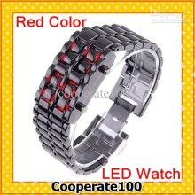 Fashion Watch Lava Style Red Led Sports Faceless Digital Led Watch L