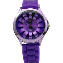 Fashion Weave Silicone Quartz Wrist Watch Purple #TKR1K38